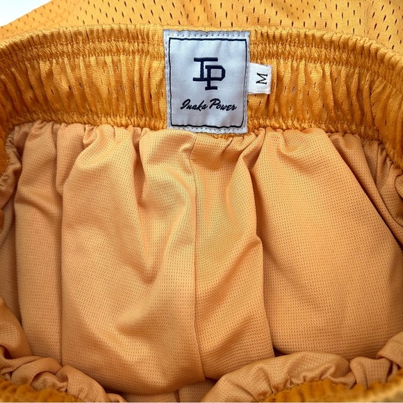 Inaka Power Shorts Patch Logo Athletic Lined Drawstring Mango Yellow Size Medium - Picture 7 of 11